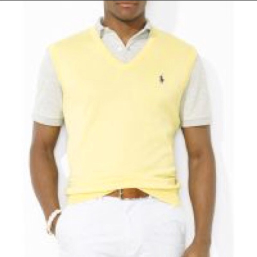 Yellow RL Polo Golf V-neck sweater vest